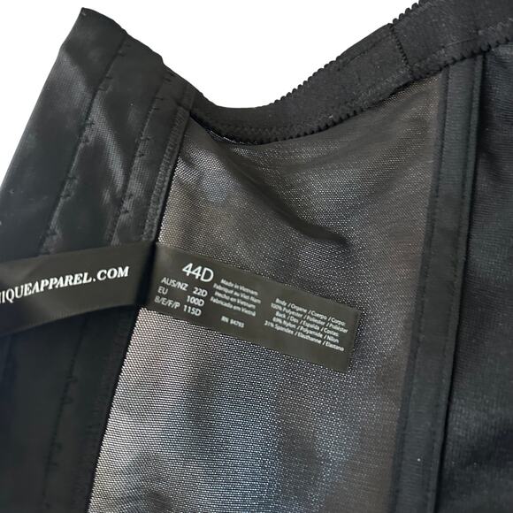 NWT Dominique Juliette Satin Corset size 44D color Black Long-Line Bustier Goth - Picture 7 of 11